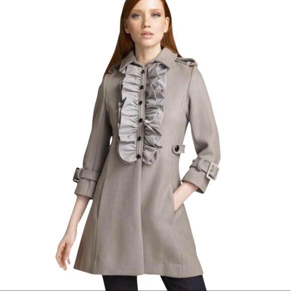 Anthropologie Jackets & Blazers - Manoush for Anthropologie Grey Wool Ruffle Coat 2